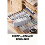 Spartek home textile 2 ADET Çekmece ve Dolap içi Düzenleyici, Raf Düzenleyici, Katlanabilir Çorap ve Çamaşır Organizer