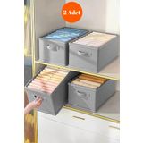 Spartek home textile 2adet lüx-Dolap Içi Düzenleyici, Raf Düzenleyici, Katlanabilir Kıyafet Saklama Kutusu-45cmx25cmx20cm