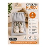 Spartek home textile 4 adet BÜZGÜLÜ PENCERELİ Ayakkabı Saklama Çantası/ Seyahat Hurcu/ Çok Amaçlı Dolap Çekmece Valiz Düzenleyici