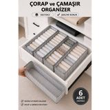 Spartek home textile 6 ADET Çorap ve Çamaşır Organizer Çekmece ve Dolap içi Düzenleyici, Raf Düzenleyici, Katlanabilir