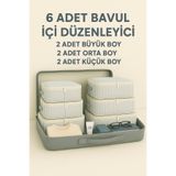 Spartek home textile 6 Parça çizgili - Bavul Ve Valiz Organizer Seyehat Seti Filesiz desenli – Hurç ve Çanta Takımı