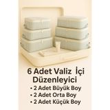 Spartek home textile 6 Parça Çizgili -Seyahat Valiz Bavul Organizer Seti Filesiz – Hurç ve Çanta Takımı