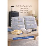 Spartek home textile 6 Parça puantiye desenli - Bavul Organizer Seti Filesiz desenli – Hurç ve Çanta Takımı