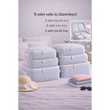 Spartek home textile 6 Parça puantiyeli -Seyahat Valiz Bavul Organizer Seti Filesiz – Hurç ve Çanta Takımı