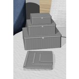 Spartek home textile 6'lı Valiz Düzenleyici - Bavul Içi Organizer Set Seyahat Hurcu Gri Puantiyeli