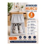 Spartek home textile 8 adet BÜZGÜLÜ PENCERELİ Ayakkabı Saklama Çantası/ Seyahat Hurcu/ Çok Amaçlı Dolap Çekmece Valiz Düzenleyici