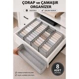 Spartek home textile 8 ADET Çorap ve Çamaşır Organizer Çekmece ve Dolap içi Düzenleyici, Raf Düzenleyici, Katlanabilir
