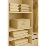 Spartek home textile Destekli Hurç Büyük Boy Bej Renk – Fermuarlı Katlanabilir Saklama ve Düzenleme Kutusu 23x42x35cm