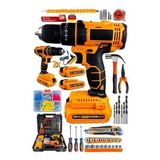 Spech Power Teknoloji LG999 Darbeli 100 Pcs Set Li-On 2x Akülü Çelik Şanzuman Hızlı Sarjlı Akülü Vidalama Matkap