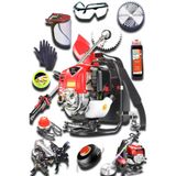 Spech Power Usa Çelik Piston 2.4 Hp Benzinli Sırt Tipi Çim Çalı Ot Biçme Tırpan Makinesi
