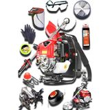 Spech Power Usa Çelik Piston 20HP-X Benzinli Çapalı Sırt Tipi Çim Çalı Ot Biçme Tırpan Makinesi