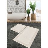 Special 2'li Osmanlı Desen Pamuklu Klozet Takımı Krem Pamuk 60 x 100 / 50 x 60 CM Krem