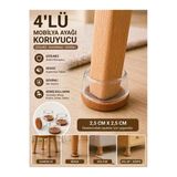 Special Action 4 Adet Oval Silikon Keçeli Ayak Koruyucu 2.5 cm Sandalye Masa Koltuk Çizilmez