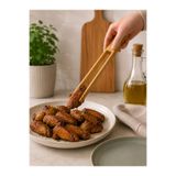 Special Action Doğal Bambu Servis Maşası 30 cm Ahşap Salata Maşası Izgara Makarna Ekmek ve Mutfak Servis Maşası