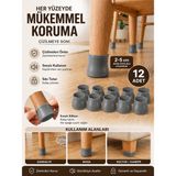 Special Action Silikon Sandalye Masa Ayak Koruyucu 12’li Kaydırmaz Çizdirmez Mobilya Pabuç - GRİ