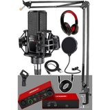 Special Paket-3 Stüdyo Ekipmanları Ses Kartı Condenser Mikrofon Kulaklık Stand Full Set