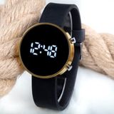 Spectrum Dijital LED Watch Sarı Yuvarlak Kasa Siyah Silikon Kordon Kol Saat ST-303561
