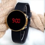 Spectrum Dijital LED Watch Siyah Silikon Kordon Unisex Kol Saat ST-303484 - Altın - Siyah