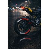 Speed Hunters Kırmızı Motosiklet Ve Otomobil Araç 3d Oto Lastik Yazısı 4 Adet Sticker Arma Seti