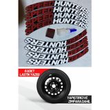 Speed Hunters Motorsiklet Lastik Yazısı 2.5 Cm 8 Adet Tutkal Beyaz Lastik Yanağı Sticker Arma