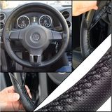 Speed Out Oto Dikme Deri Direksiyon Kılıfı Delikli Model Siyah Renk Uyumlu 37-39 cm Direksiyonlar İçin