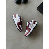 Speed Sneakers Air Jordan 1 Low Kısa Kadın Erkek Günlük Spor Ayakkabı - Bordo - Gold