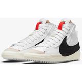 Speed Sneakers Blazer Mid '77 Jumbo Erkek Beyaz/Siyah Sneaker Ayakkabı Deri Kauçuk Düz Taban DD3111-100 - Beyaz - Siyah