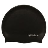 Speedo 8-709910001 Siyah Plain Flat Silicone Silikon Yüzücü Bonesi