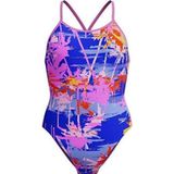 SPEEDO ALOV DIGI VBK 1PC JF BLUE/PINK Kız Çocuk Mayosu 8-1284618199 Mavi