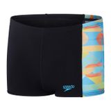 Speedo Digi Allover Panel Aquashort Erkek Çocuk Yüzücü Mayo, 7-8 Beden, Siyah