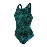 Speedo Endurance 10 Boom Siyah Yeşil Kadın Yüzücü Mayosu