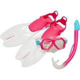 Speedo Ju Dual Lenses & Fins Pink Unisex Çocuk Pembe Maske Palet Ve Şnorkel Set