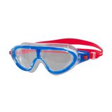 Speedo Junior Biofuse Rift Yüzme Gözlüğü | Yüzme Maskesi | Buğu Önleyici | Kolay Ayarlama | Sızdırmaz, Lav Kırmızısı/Güzel Mavi/Şeffaf, Tek Beden