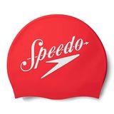 Speedo Slogan Print Silicone Unisex Kırmızı Havuz Bonesi