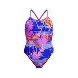 SPEEDO SPEEDO ALOV DIGI VBK 1PC JF BLUE/PINK Kız Çocuk Mayosu 8-1284618199 Mavi