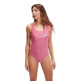 Speedo SPEEDO LOGO DEEP UBK 1PC PT AF Pembe Kadın Mayo Pembe 34