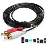 Speeduf 1.5 Metre Stereo Lale Kablo Ses Sistemi Kablosu Aux Rca 1.5m Stereo 2 Rca Erkek Kablo 3.5mm