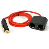 Speeduf 1.5metre Çakmak Uzatma KABLOSU2LI 12V/24V Çakmak Çoklayıcı