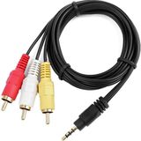 Speeduf 3.5mm To 3xrca Av Kablo 1.5m Kısa Jackli Ses Görüntü Kablosu Discman Tv Uyumlu