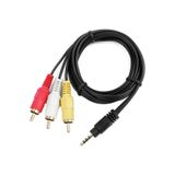 SpeedUF 3.5mm to 3xRCA AV Ses Görüntü Kablosu 1.5m Kısa Jackli Discman TV