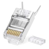 Speeduf Cat7 Metal Konnektör RJ45 Cat7 Jack + Kablo Ayraç (20LI Paket)