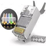 Speeduf Cat7 Metal Konnektör RJ45 Cat7 Jack + Kablo Ayraç (30LUK Paket)