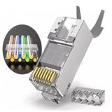 Speeduf Cat7 Metal Konnektör RJ45 Cat7 Jack + Kablo Ayraç (5li Paket)