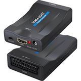 SpeedUF HDMI to SCART Dönüştürücü – Siyah Adaptör | USB Güç Kablosu Dahil | 1080p Destekli