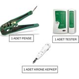 Speeduf Kablo Sıkma Pensesi + Network Tester + Kep Kep Pense Seti RJ45 RJ11 Cat5 Cat6