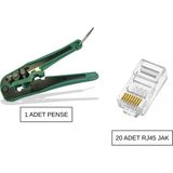 Speeduf Network Kablo Sıkma Pensesi + 20 Adet Cat6 RJ45 Jack Seti