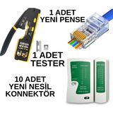 Speeduf Set: Ez RJ45 Pense Cat6 + Tester RJ45 RJ11 + 10'lu Cat6 Jack + Bıçak Hediyeli 🚀