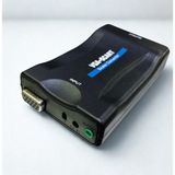 Speeduf VGA To Scart Dönüştürücü Scaler Kutusu, Pc/laptop VGA Görüntüyü Scart Girişli Tv’ye Aktarma, 3.5mm Ses Girişi, 5V USB Güç Besleme, Ir Kumandalı