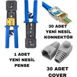 SpeedUF Yeni Nesil RJ45 Ağ Pensesi + 30 Adet Jack + 30 Adet Kılıf