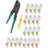 SpeedUF Yeşil Network Cat5 Cat6 Sıkma Pense + 100 Adet Cat5 Cat6 Jak